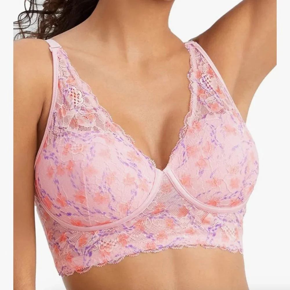 NWT MAIDENFORM Pure Comfort Wire-Free multi-way Bralette, Daisy Floral
